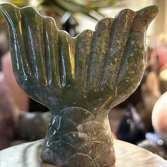 🔥SALE🔥 Moss Agate Mermaid Tail Carving! - Picture 5 of 7